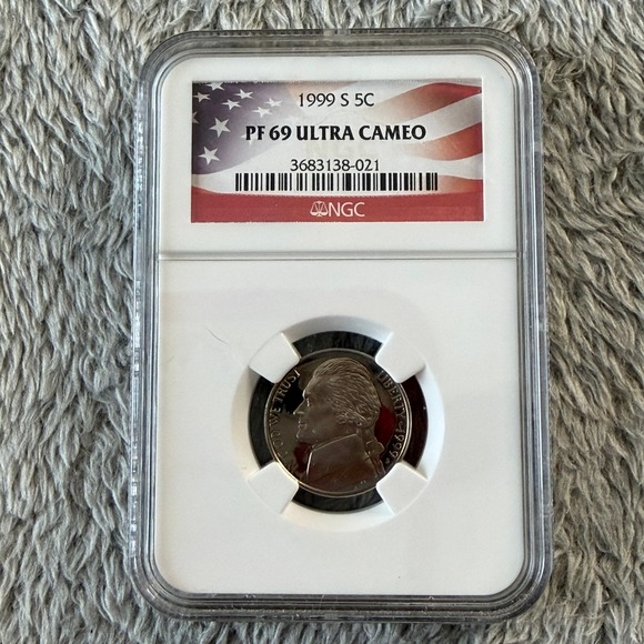 Other - 1999 S Jefferson Nickel NGC PF 69 Ultra Cameo Proof 5C US Coin 3683138-021